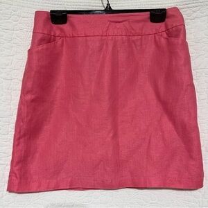 PETER NYGARD Mini Skirt, Pink Cotton & Linen Blend Size 8, #199